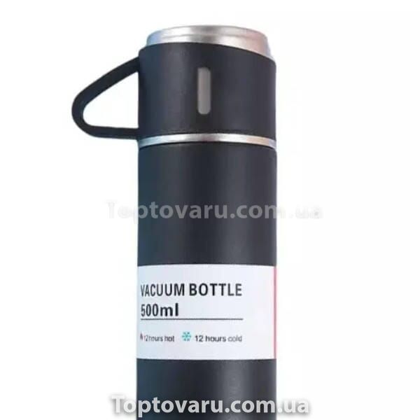Подарунковий набір термос вакуумний із нержавіючої сталі Vacuum Flask SET Чорний 15211 фото