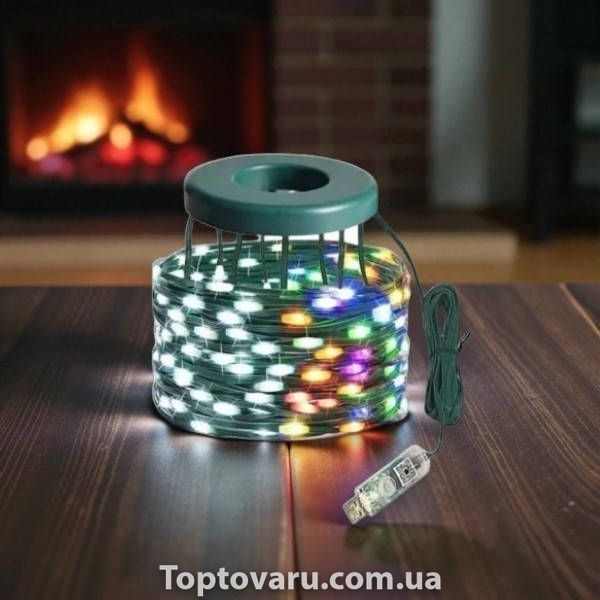 Гирлянда хвост кольцевая на елку 10*2,5м Smart 250 led Зеленая, мультиколор 31687 фото