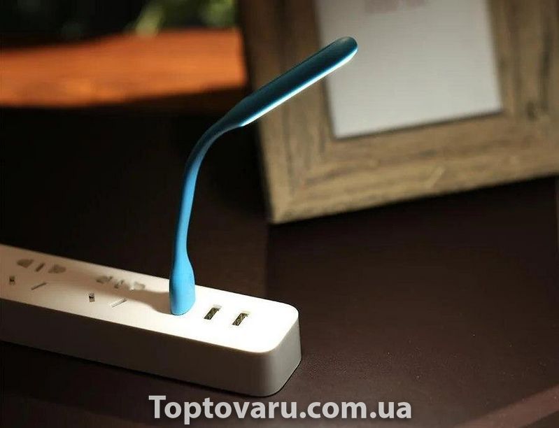 Портативний гнучкий LED USB світильник блакитний 289 фото