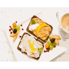 Картина по номерам Strateg ПРЕМИУМ Полезный завтрак размером 40х50 см (GS257) GS257-00002 фото
