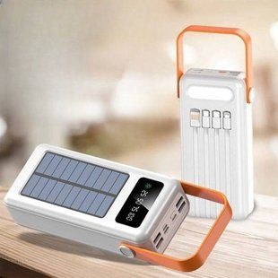 Power Bank с солнечной панелью и проводами 160000 YM-640 CX Белый 20828 фото