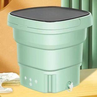 Пральна машинка компактна силіконова складана 2в1 10л Folding Washing Machine Зелена 25998 фото