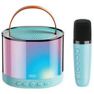 Портативная колонка с микрофоном XO F47 Aurora Atmosphere Light Bluetooth Audio Голубая 20640 фото