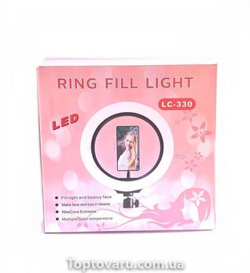 Кільцева лампа LED LC-330 33 см з тримачем для телефону 2148 фото
