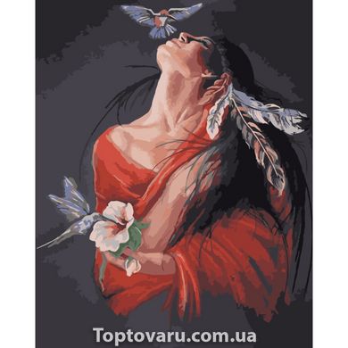 Картина за номерами Strateg ПРЕМІУМ Жіноча краса з лаком розміром 40х50 см (SY6641) SY6641-00002 фото