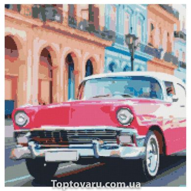 Алмазная мозаика Strateg ПРЕМИУМ Розовое авто Гаваны 50х50 см GA0007 GA0007-00002 фото