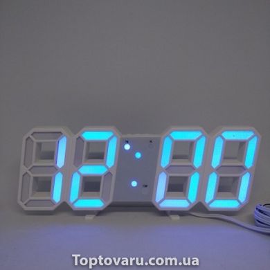 Электронные настольные часы с будильником и термометром LY 1089 Синие 6282 фото