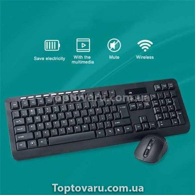 Комплект бездротова клавіатура та комп'ютерна миша CMK-329 Чорна 14097 фото