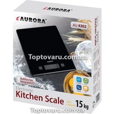 Весы кухонные AURORA AU-4302 15кг Черные 8016 фото
