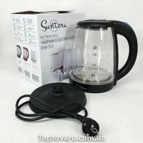 Электрочайник Suntera EKB-322B 1,8л 1500Вт Стекло/Черный 13989 фото