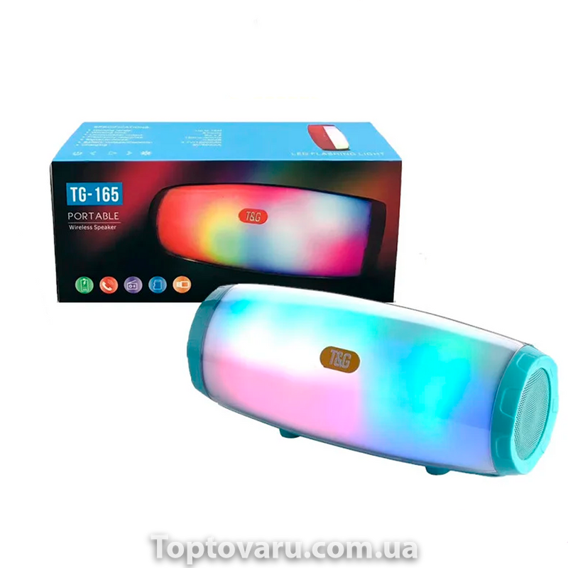 Беспроводная bluetooth колонка STEREO BT TG-165 10 W Бирюзовая 3806 фото