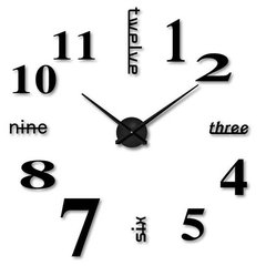 Великий настінний годинник 3D DIY CLOCK 50 до 90 см Black 11085 фото