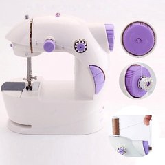 Швейная машинка портативная Mini Sewing Machine FHSM 201 с адаптером фиолетовая + подарок