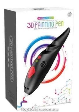 3Д ручка аккумуляторная с трафаретами и пластиком для рисования 3Д Pen Черная 3096 фото