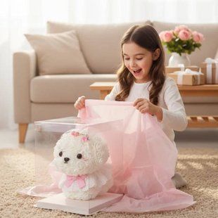 Сувенир подарочный Мальтийская Болонка из роз 24*24*30см KR-22 Белая 34182 фото