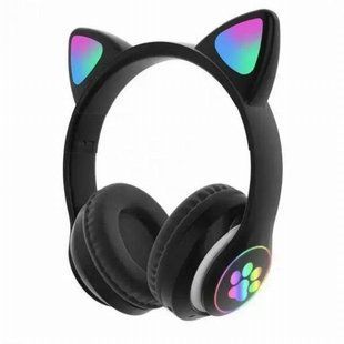 Беспроводные Bluetooth наушники с кошачьими ушками STN-28 Черные 9972 фото