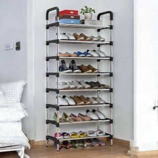 Стелаж для зберігання взуття 8 полиць Shoe rack XL-855 Чорна 22755 фото