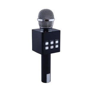 Микрофон караоке беспроводной Bluetooth USB Черный+серебро 25526 фото