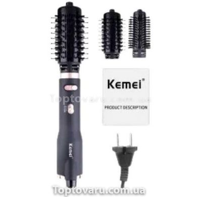 Фен-щітка для укладання волосся Kemei 2 насадки 1000W KM-8022 Сірий 13340 фото