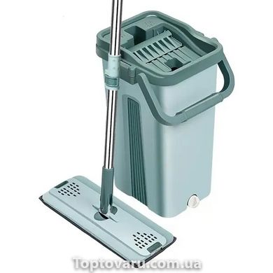 Комплект для прибирання відро та швабру HouseWork flat bucket Mop 8л Темно-зелений 10674 фото