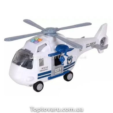 Набір паркування. Вертоліт 4 пожежні машинки, звук та підсвічування SJ667 C-1 Orbital Helicopter Синій 17770 фото