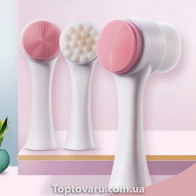 Багатофункціональна 3D щітка для обличчя Facial Cleansing Brush Рожева 748 фото