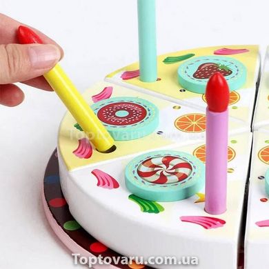 Игрушка Торт на липучке с декором и приборами DIY Bithday cake 15329 фото