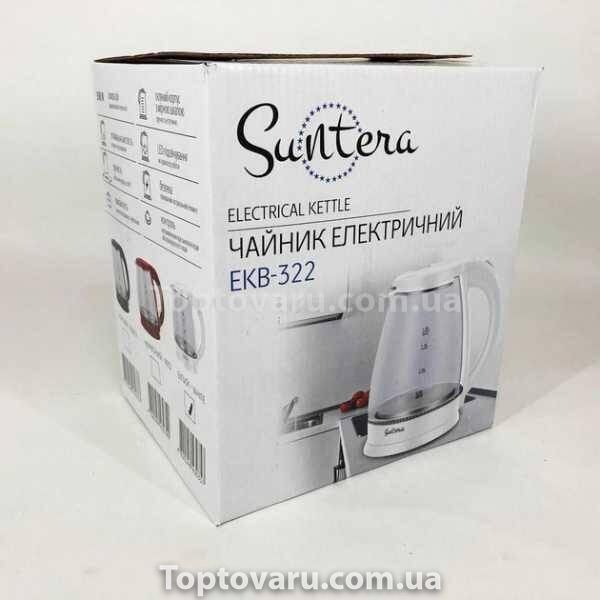 Электрочайник Suntera EKB-322W 1,8л 1500Вт Стекло/Белый 13990 фото
