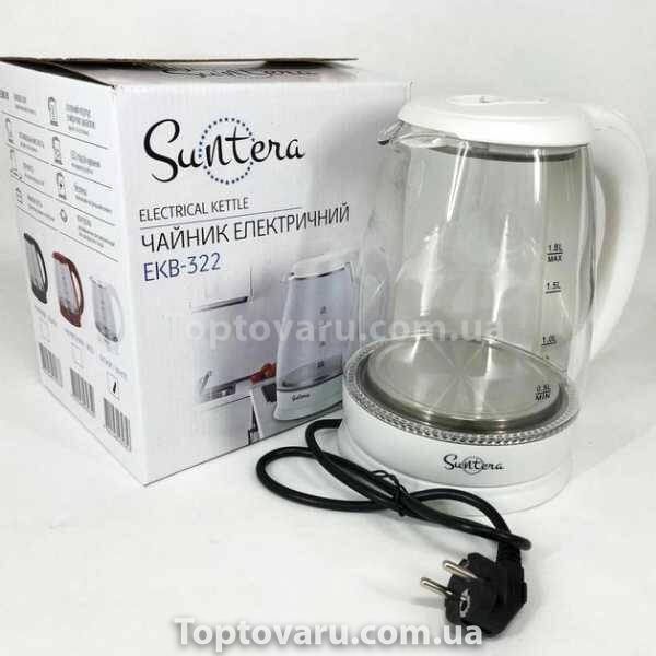 Электрочайник Suntera EKB-322W 1,8л 1500Вт Стекло/Белый 13990 фото