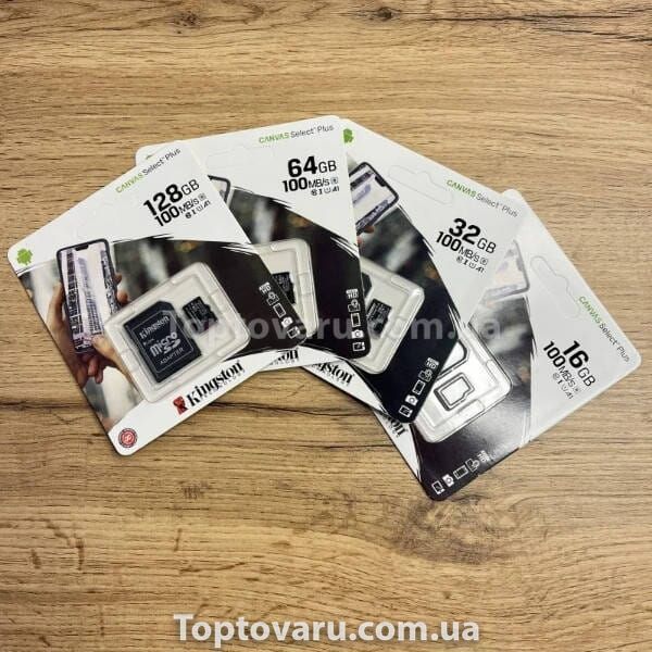 Карта памяти с адаптером microSD, SD, SDHC, SDXC 16GB Class 10 Kingston memory card 32259 фото