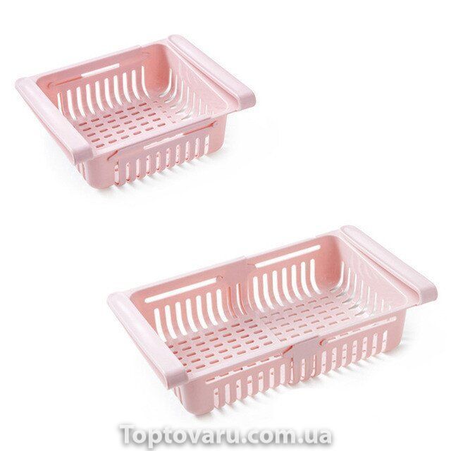 Органайзер у холодильник Strechable Hanging Storage Rack розсувний Рожевий 2178 фото