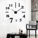 Великий настінний годинник 3D DIY CLOCK 50 до 90 см Black 11085 фото 4