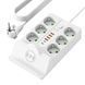 Удлинитель сетевой фильтр с беспроводной зарядкой 5м LED, 6-220V, 4-USB, 2-PD Type-C PNS-08 Белый 36973 фото 3