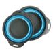 Друшляк силіконовий складаний великий + маленький Collapsible filter baskets круглий Блакитний 3800 фото 3