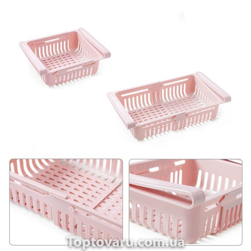 Органайзер у холодильник Strechable Hanging Storage Rack розсувний Рожевий 2178 фото