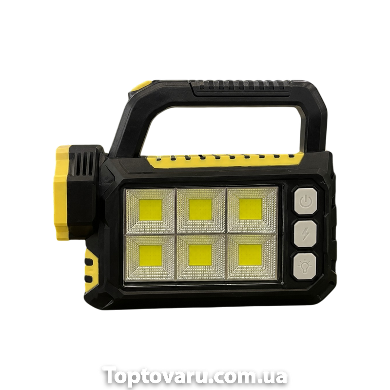 Светодиодный фонарь LED COB HS8029 с аккумулятором и солнечной панелью Желтый с черным 22035 фото