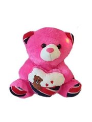 Світиться, що говорить плюшевий ведмедик Тедді з серцем Рожевий 10694 фото