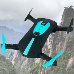 Квадракоптер селфи-дрон JY018 черно-бирюзовый (60)