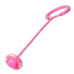 Скакалка на одну ногу зі роликом, що світиться (нейроскакалка) Sunroz з LED Рожева 15228 фото