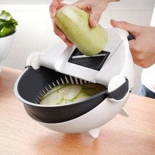 Багатофункціональна овочерізка 9в1 кругла Hand-Held Біла 25295 фото