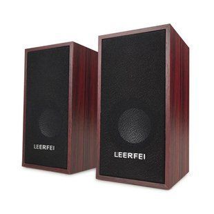 Колонки для компьютера ПК LEERFEI D-091 Красное дерево 5956 фото