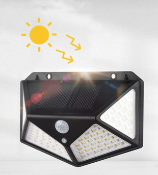 Уличный фонарь прожектор на солнечной батарее Solar Wall Lamp SH-100 Черный 3330 фото