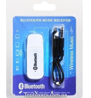 AUX USB Bluetooth, аудіо адаптер H-163 білий NEW фото