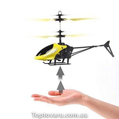 Літаючий usb вертоліт c сенсорним управлінням рукою Жовтий 865 фото