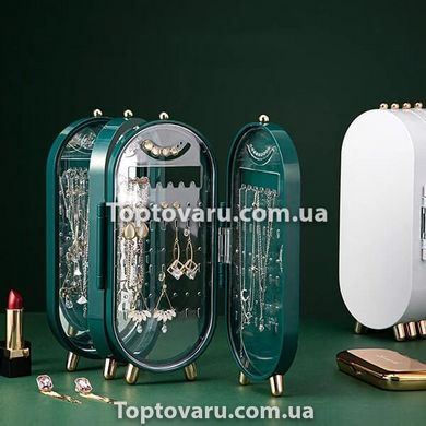 Шкатулка для хранения ювелирных украшений с зеркалом Зеленая 7178 фото