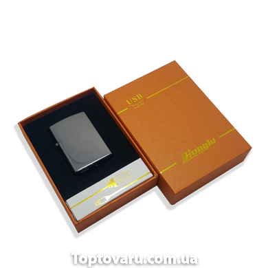 Электрическая зажигалка USB Lighter Honglu Серебро (ART-0187) NEW фото