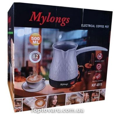 Турка електрична (кавоварка) Mylongs KF-011 600Вт 0,5л Сіра 4088 фото