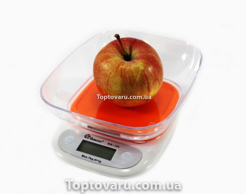 Весы кухонные электронные Domotec ACS 125 (до 7 кг) со съемной чашей Оранжевые 6096 фото
