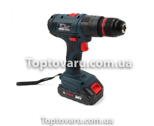 Шуруповерт аккумуляторный BOSCH GSB-24-2LI с набором инструментов 6642 фото