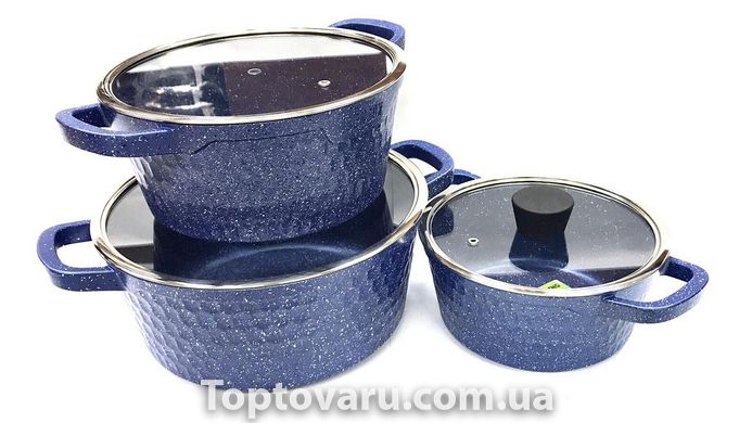 Набор посуды Benson BN-348 (6 предметов, голубой) 5096 фото
